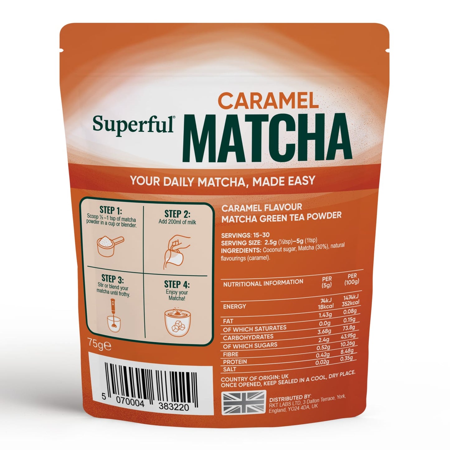 Superful Caramel Matcha | Matcha Energy Powder UK